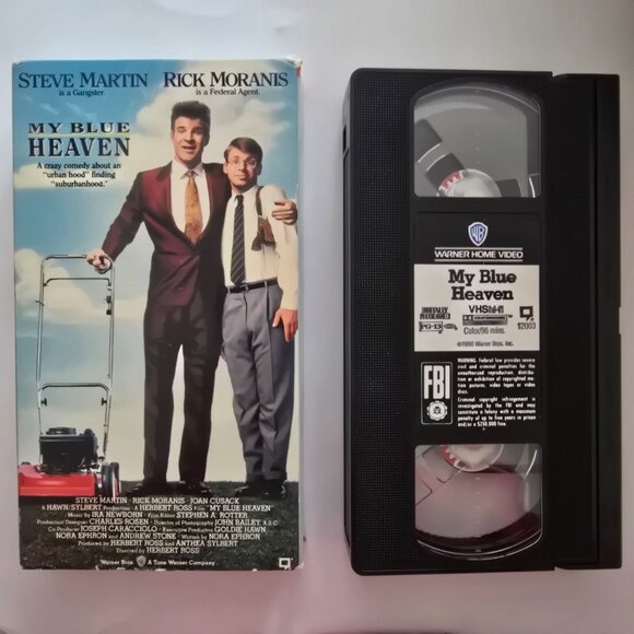 My Blue Heaven VHS Comedy Starring Steve Martin & Rick Moranis Warner Bros 1990 - Picture 9 of 12